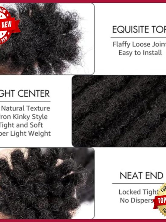 12 Inch Human Hair Dreadlock Extensions 30 Strands Soft Dreads main image 4